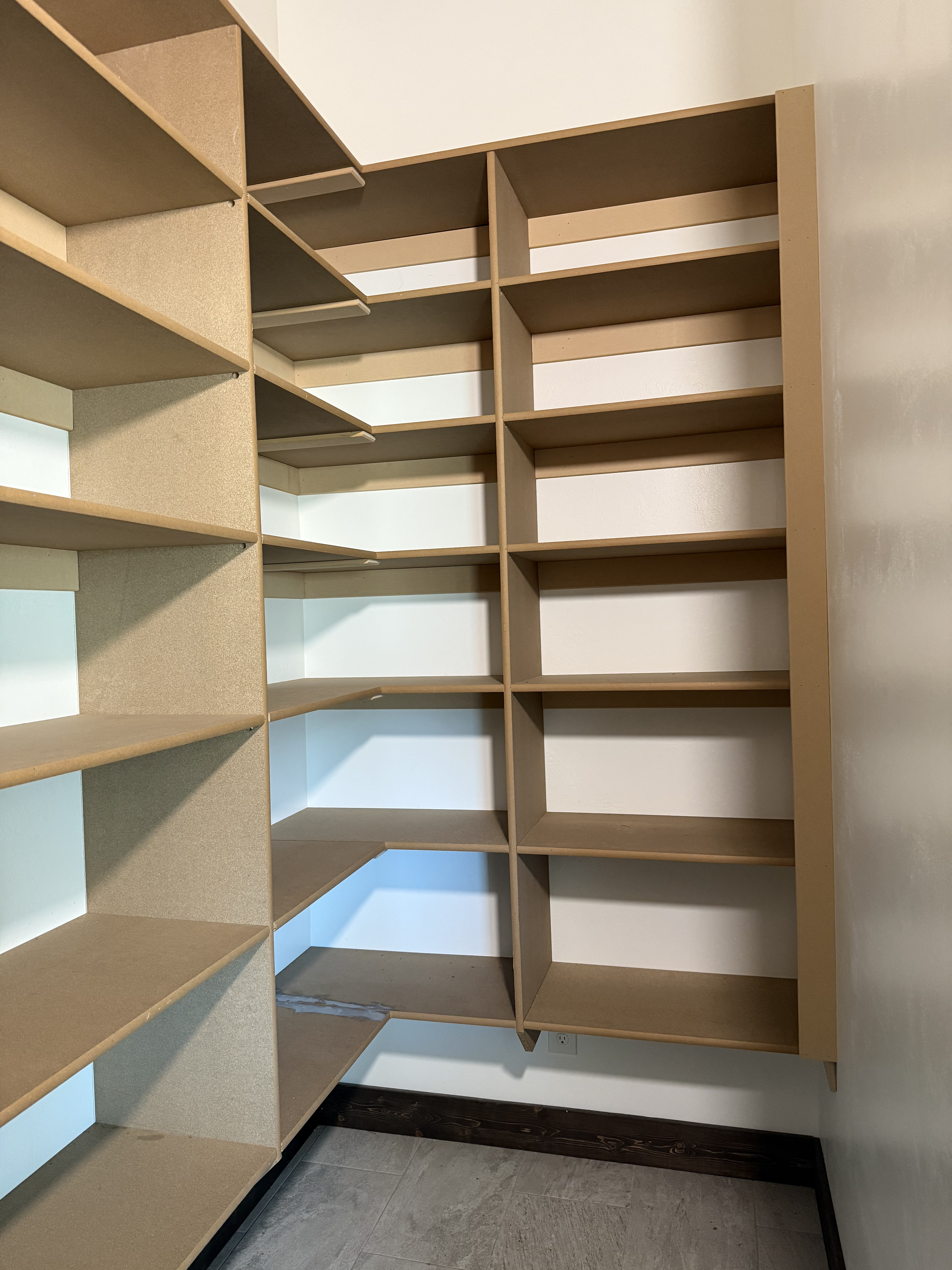 Custom pantry shelving installation