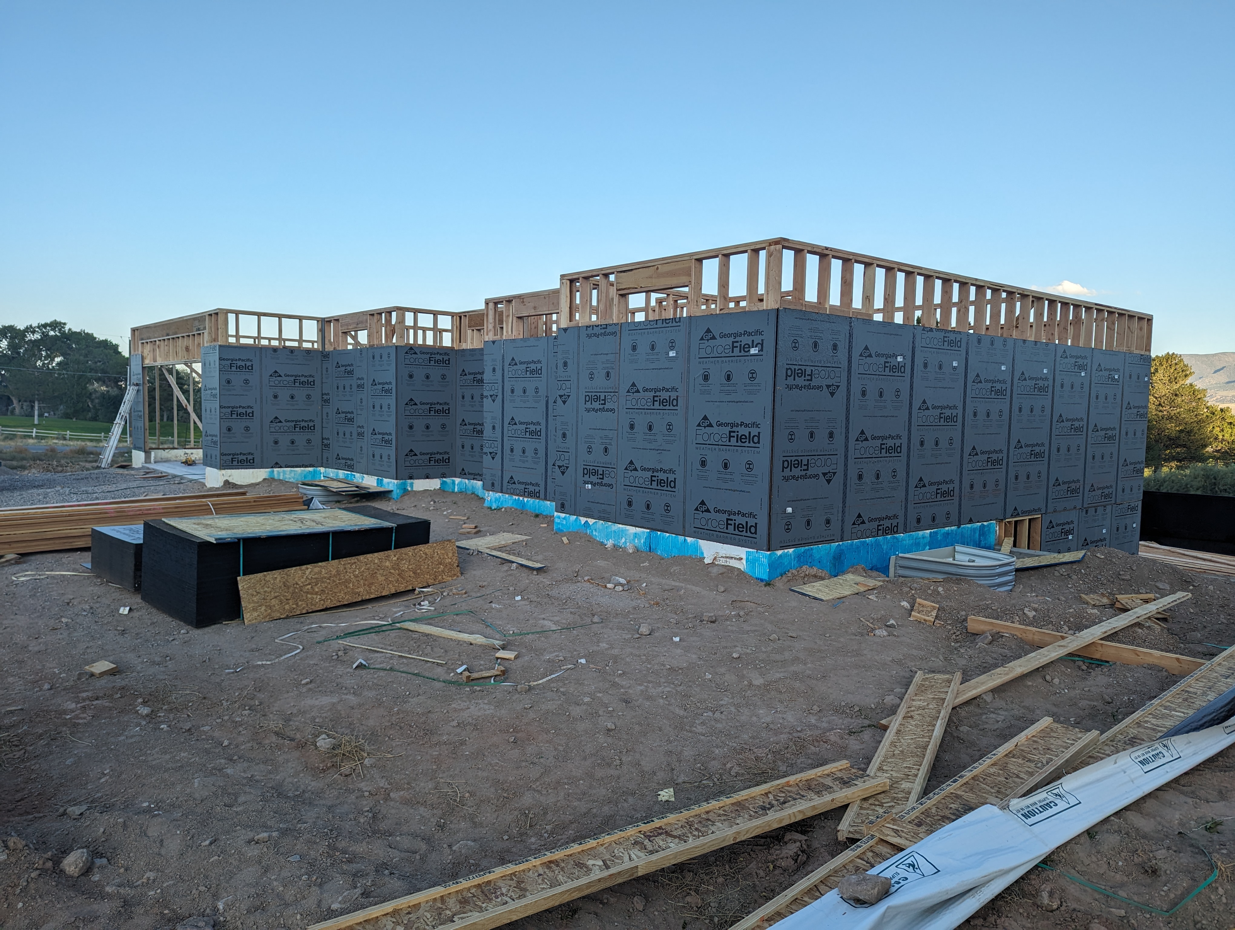 Wall Framing with Sheathing & Weather Barrier