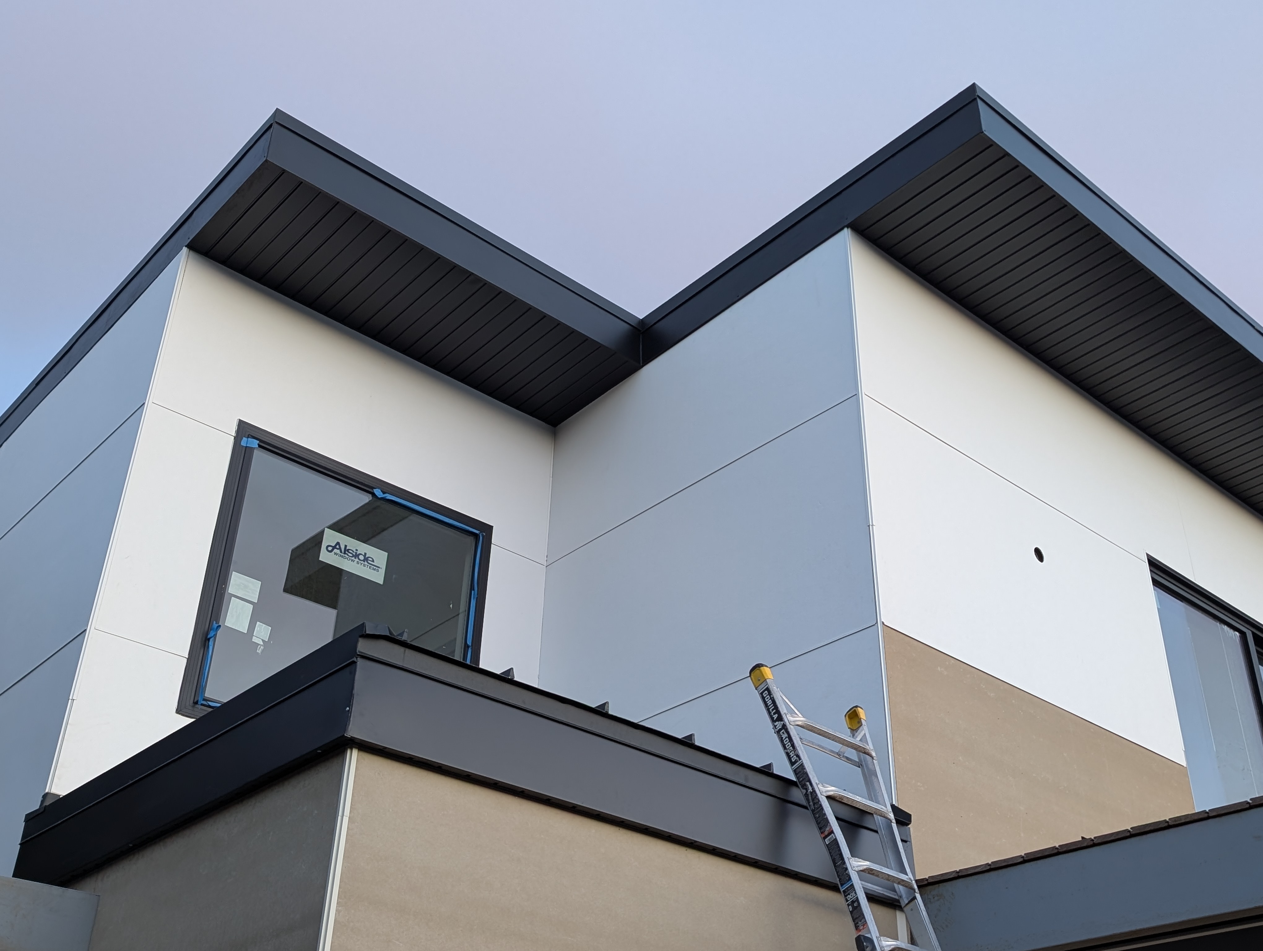 Modern Panel Siding with Dark Soffit